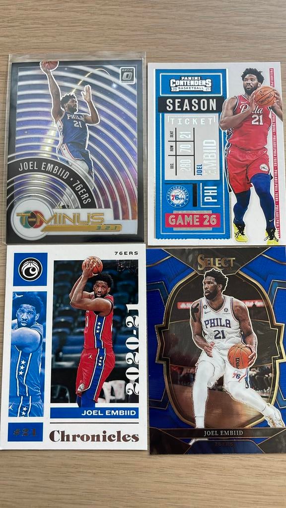 4 cartes Joel Embiid, Enlèvement ou Envoi