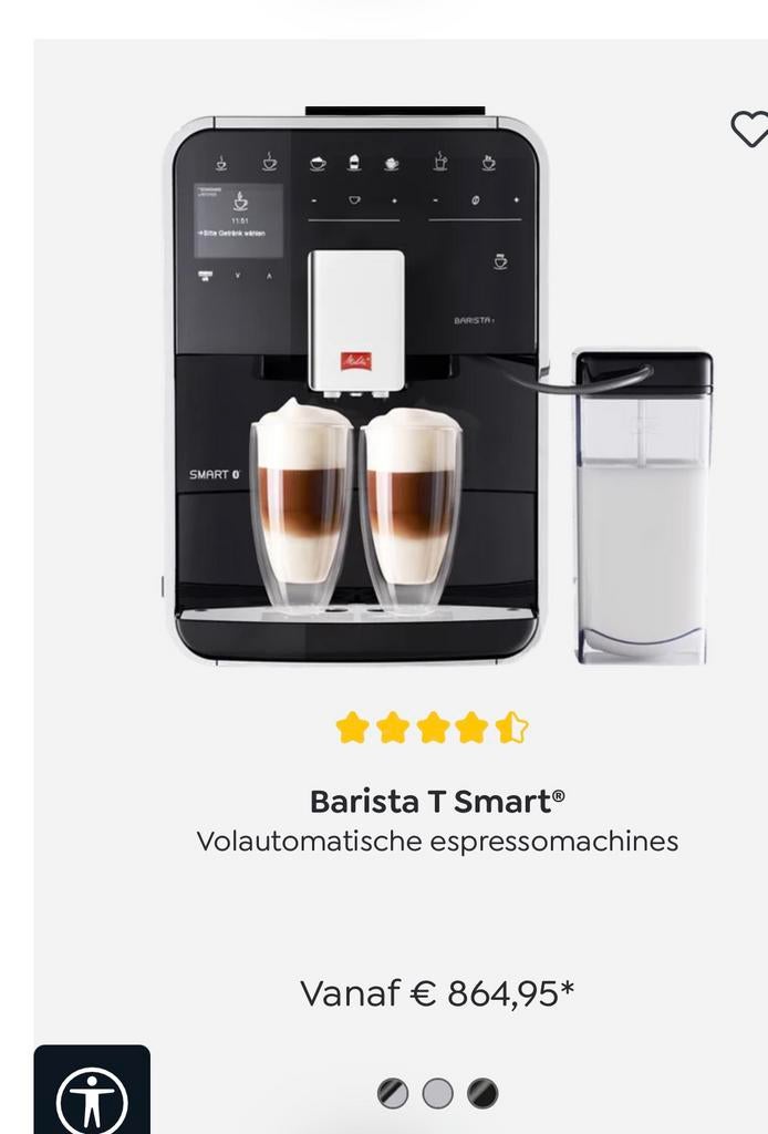 Melita Barista T Smart volautomat. espressomachine garantie, Electroménager, Cafetières, Machine à espresso, Réservoir d'eau amovible