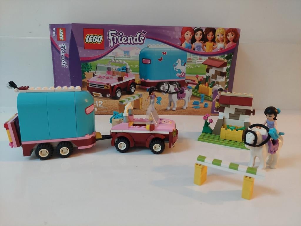 lego friends 3186 emma´s paardentrailer, Ophalen of Verzenden, Gebruikt, Complete set, Lego