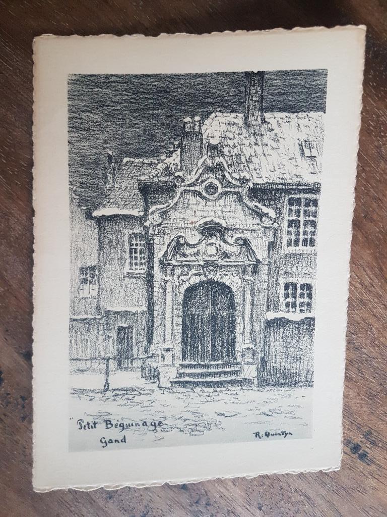 Postkaart Gent Gand Petit Béguinage R. Quintyn Begijnhof, Verzamelen, Ophalen of Verzenden, 1940 tot 1960, Ongelopen, Oost-Vlaanderen