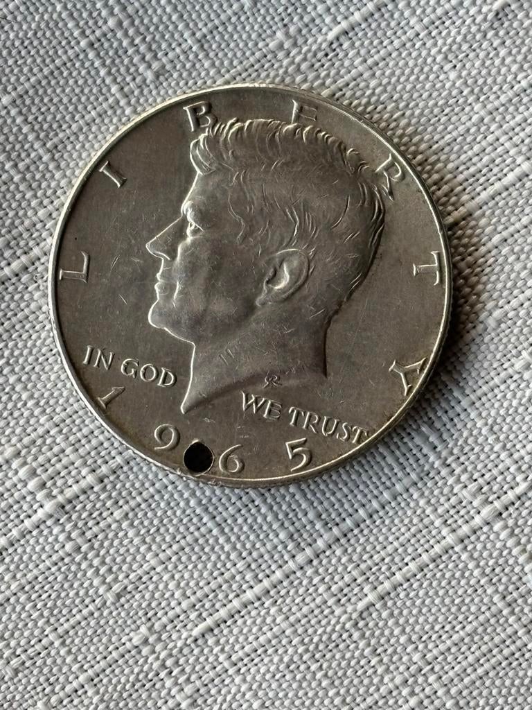 Zilveren muntstuk Kennedy 1/2 dollar 1965, Ophalen of Verzenden, Zilver