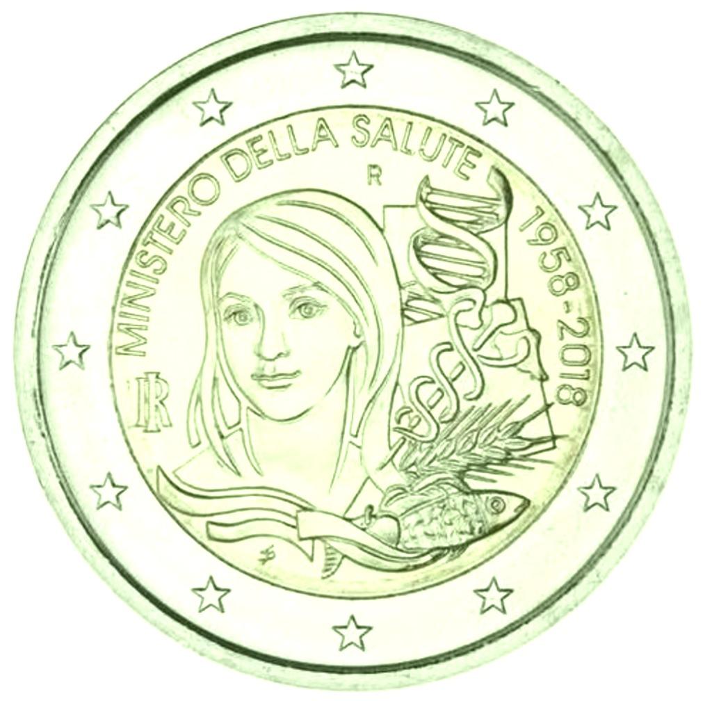 Pièce 2 Euros Italie 2018 - 60 ans du ministère de la Santé, Enlèvement, Italie, 2 euros
