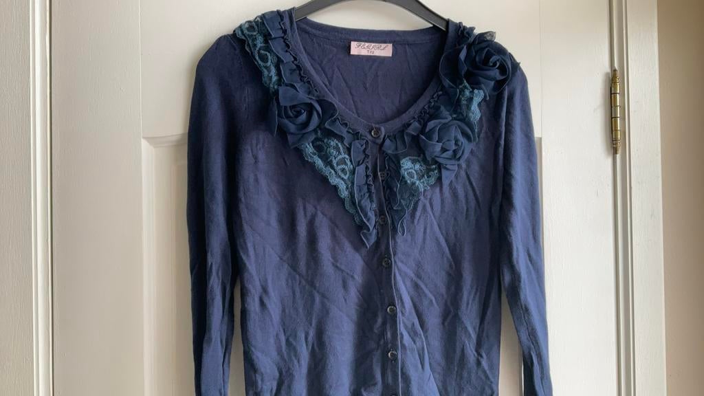 Donker blauwe cardigan, Ophalen of Verzenden, Zo goed als nieuw