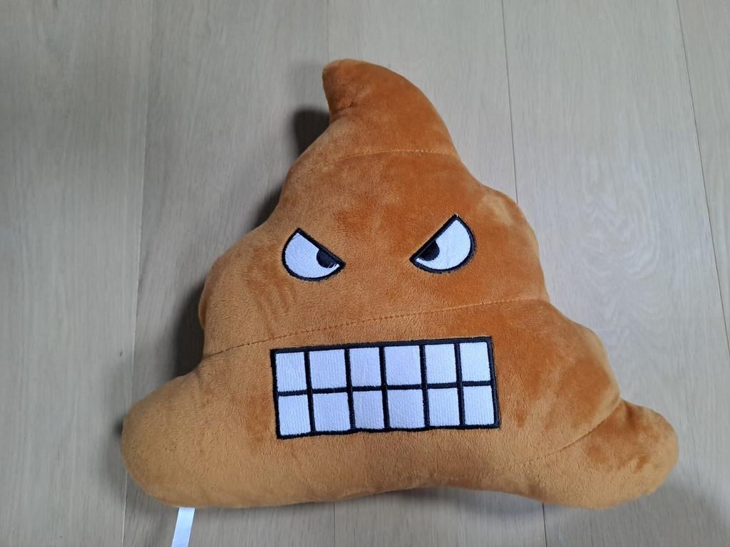 Kussen emoji drol, Ophalen of Verzenden, Zo goed als nieuw, Bruin, Overige vormen