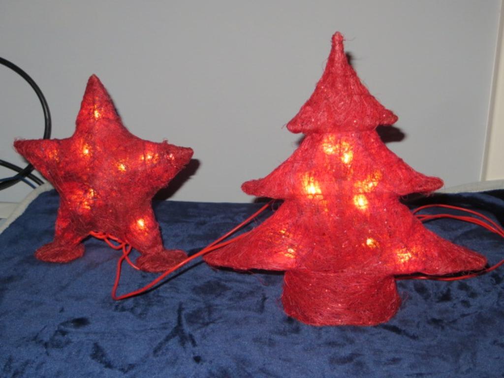 Rode ster en Kerstboom met lampjes - Kerstdecoratie - licht, Ophalen of Verzenden, Gebruikt