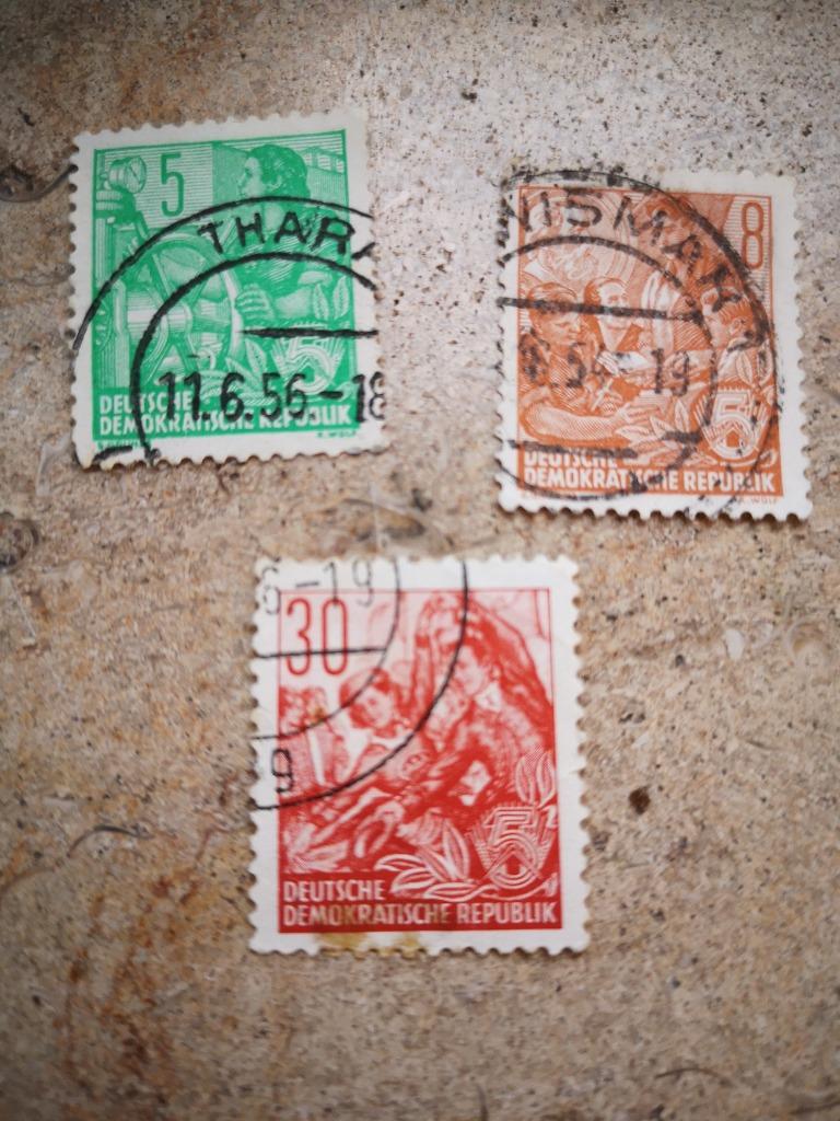 3 postzegels ddr, Postzegels en Munten, Ophalen of Verzenden, DDR
