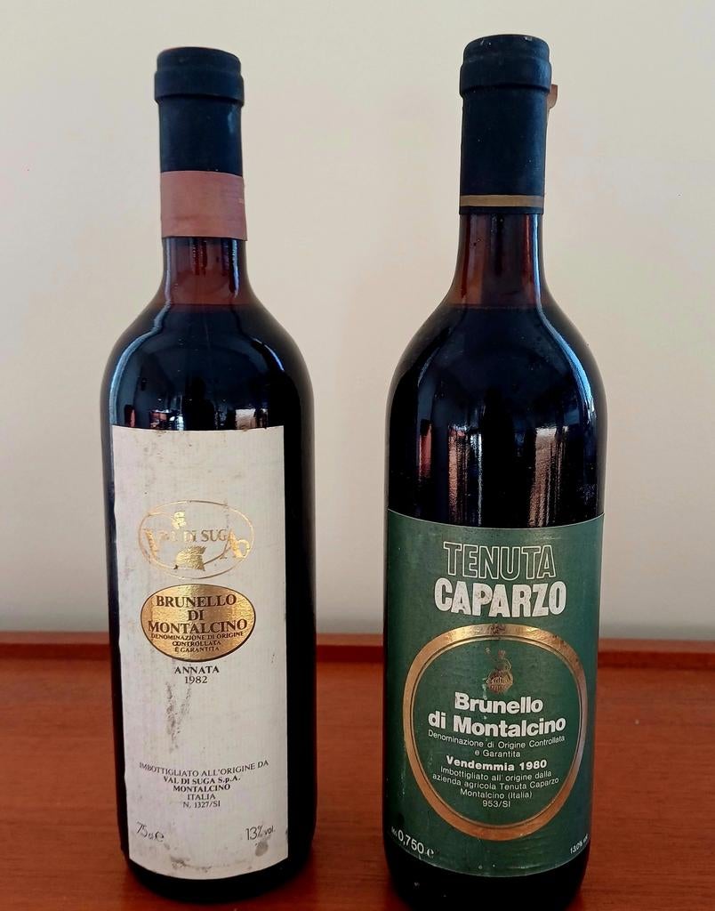 1980, 1982 Brunello di Montalcino (2 flessen), Verzamelen, Ophalen of Verzenden