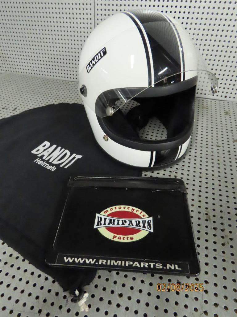 Bandit Helm Retro Helmet Fibre-glass-shell Jaren '70 stijl, Motoren, Kleding | Motorhelmen, Overige merken, M, Heren, Ophalen of Verzenden
