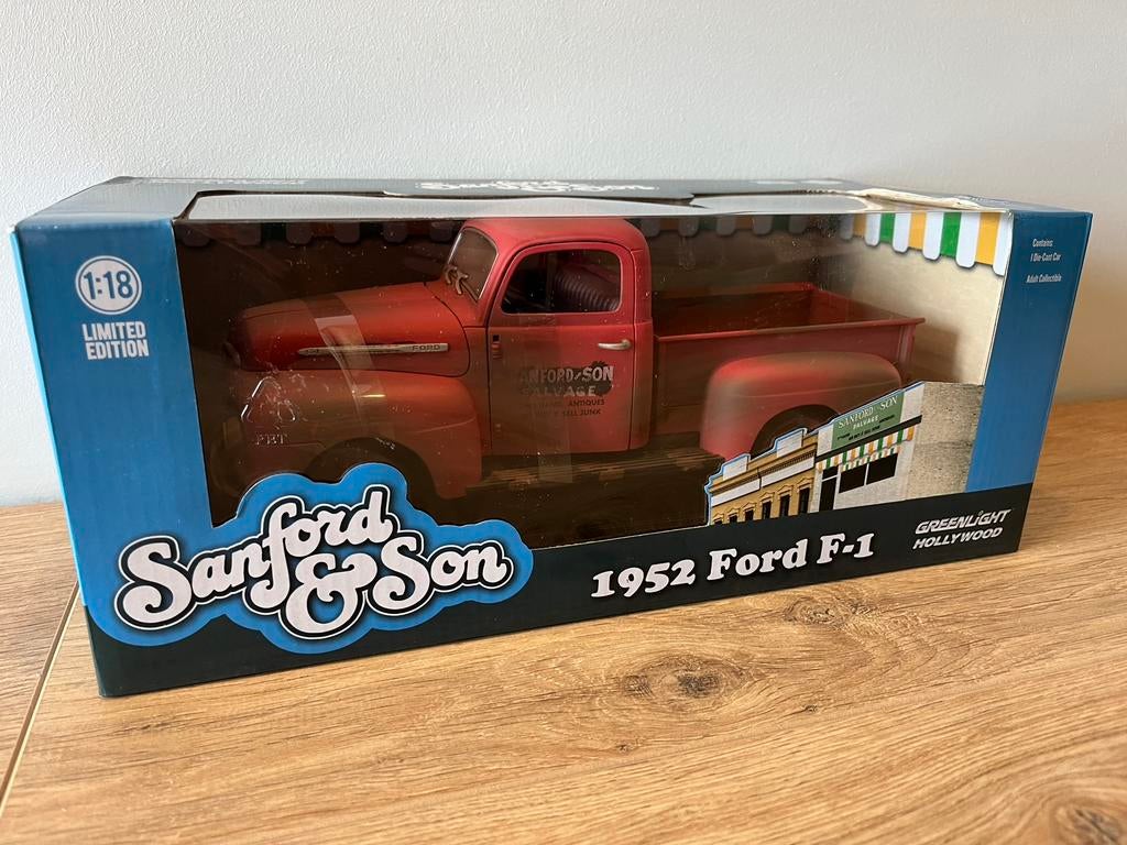 1:18 1952 ford f-1 sanford & son greenlight zeldzaam film tv, Ophalen of Verzenden, Nieuw, Auto