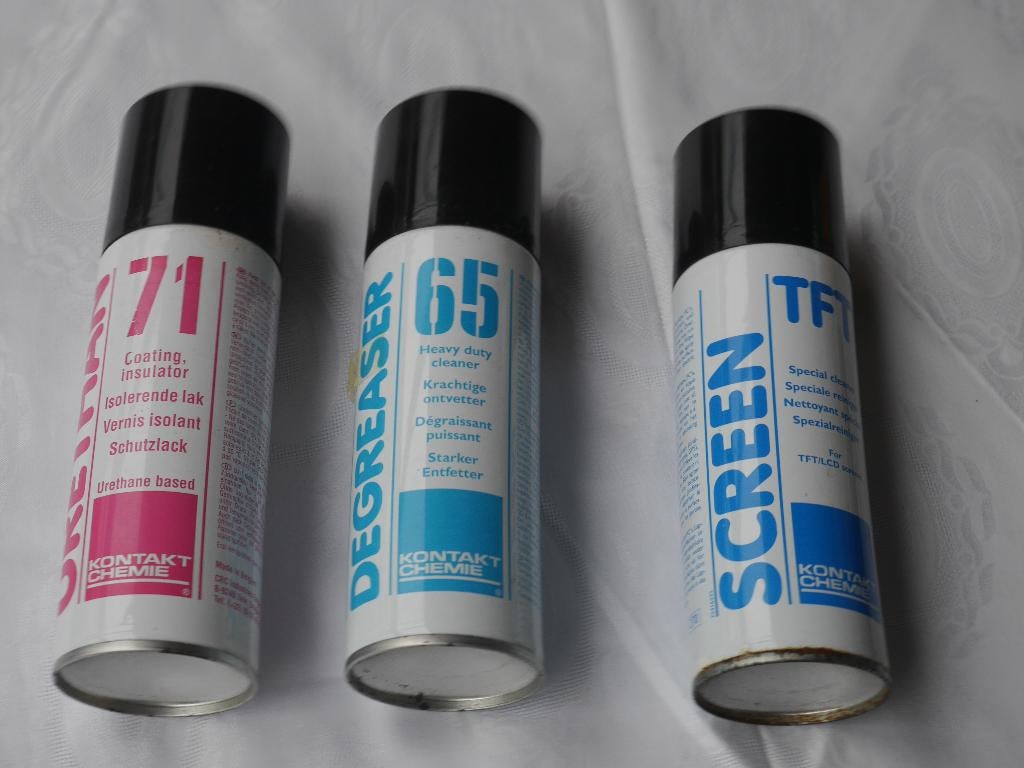 Lot  3 AEROSOLS Ontvetter,TFT Reiniger en Isolerende vernis, Ophalen of Verzenden, Nieuw