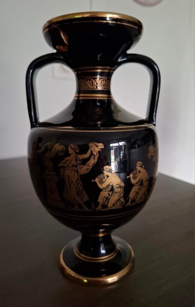 Handgemaakt Grieks vaasje (24K goud), beschadigd/restauratie, Enlèvement