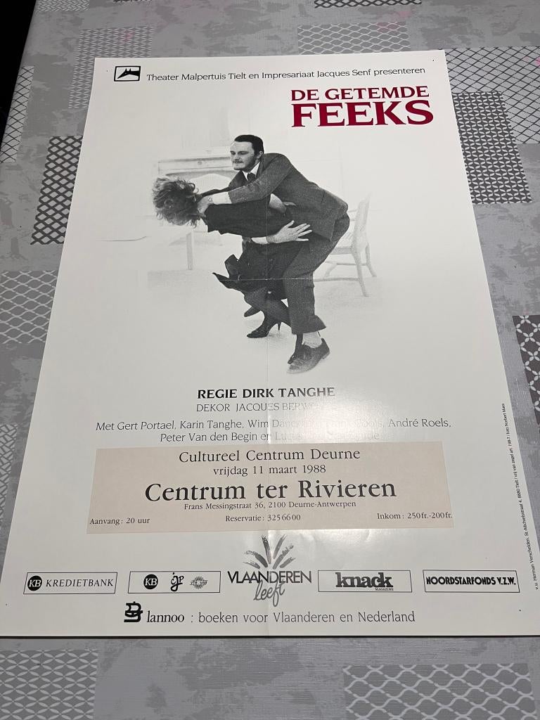 Vintage Poster De getemde feeks, Deurposter of groter, Ophalen of Verzenden, Reclame, Rechthoekig Staand
