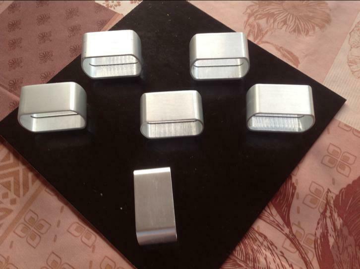 6 Innox servette ringen en 5 rieten, Enlèvement ou Envoi, Utilisé, Inox ou Chrome, Couverts en vrac