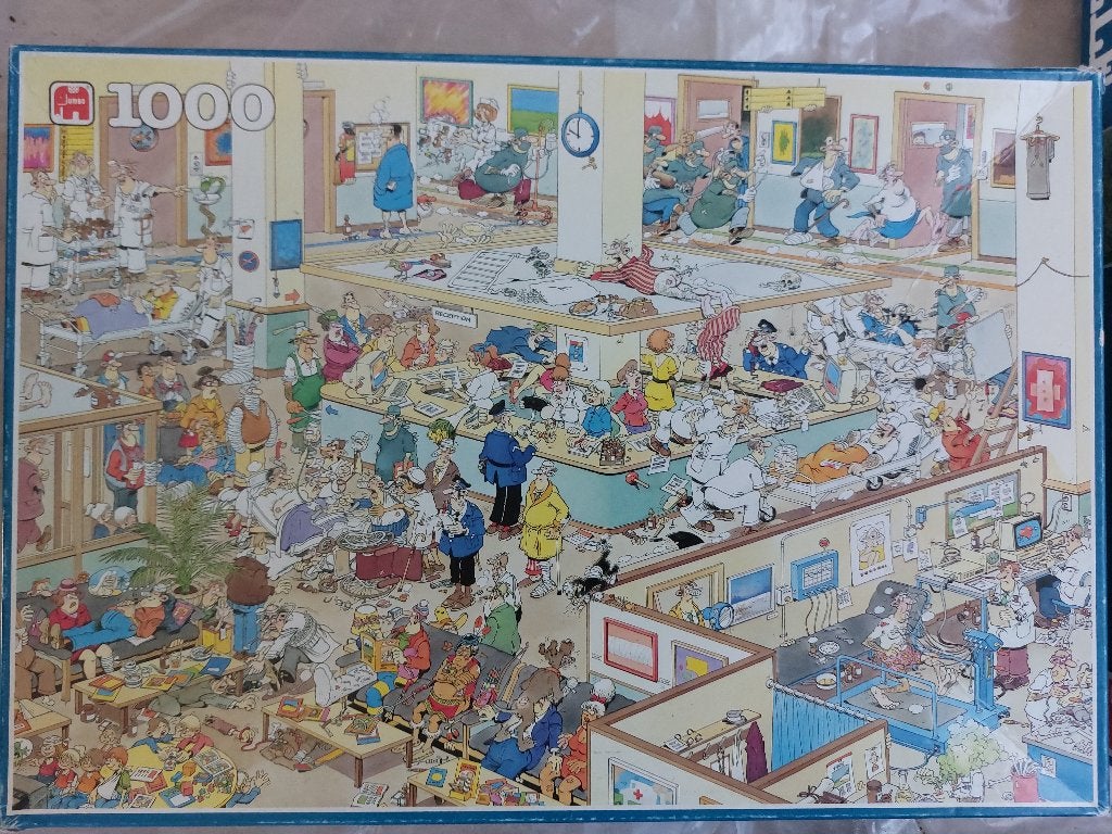 Puzzle Jumbo Jan van Haasteren Ziekenhuis, Ophalen, 500 t/m 1500 stukjes, Zo goed als nieuw, Legpuzzel