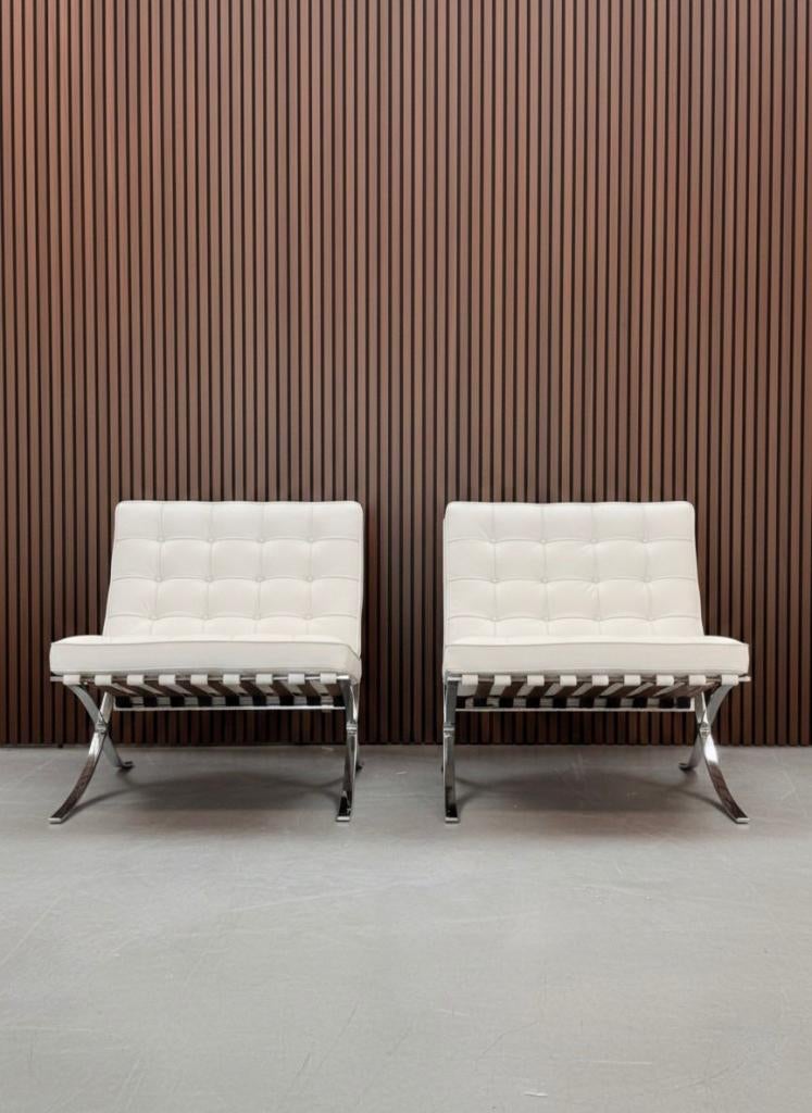 Knoll Barcelona chair - Bianco premium leder (wit), Enlèvement ou Envoi