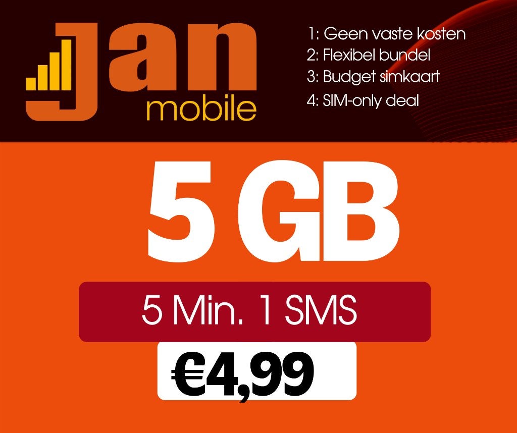 Carte SIM prépayée Jan Mobile Belgique, plus de données,, Envoi, Neuf, Autres fournisseurs, Carte Sim