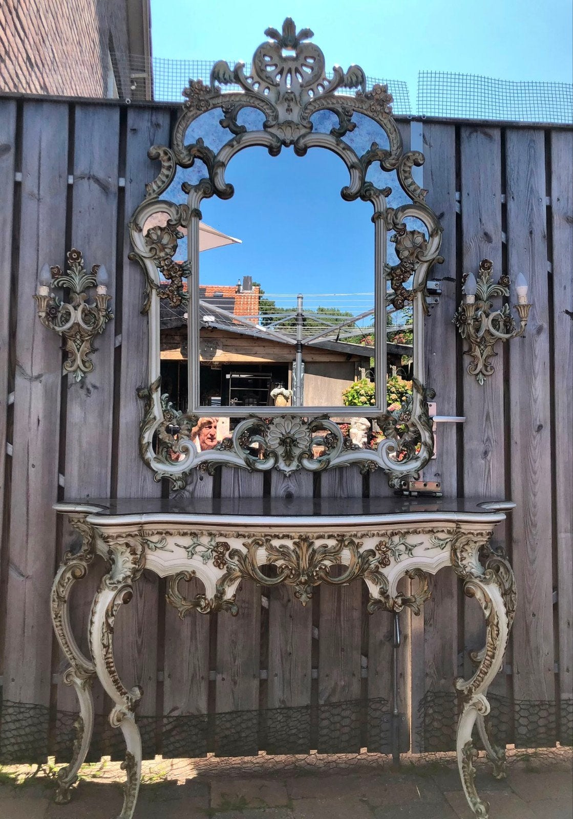 Prachtige Barok  Rococo Console met Grote Spiegel, Antiek en Kunst, Ophalen