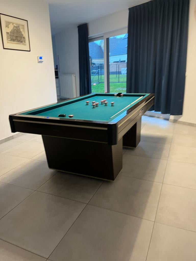 Duque lux 20 tapbiljart met verwarming, Sports & Fitness, Billards & Billards américains, Enlèvement, Utilisé, Table de billard