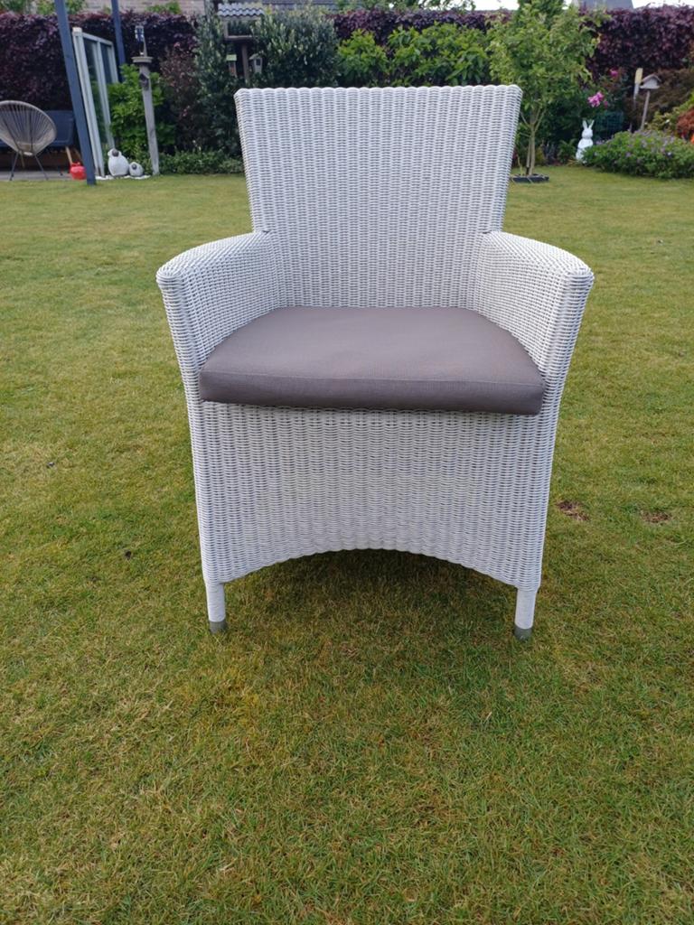 7 tuinstoelen met kussen, Tuin en Terras, Ophalen, Gebruikt, Wicker