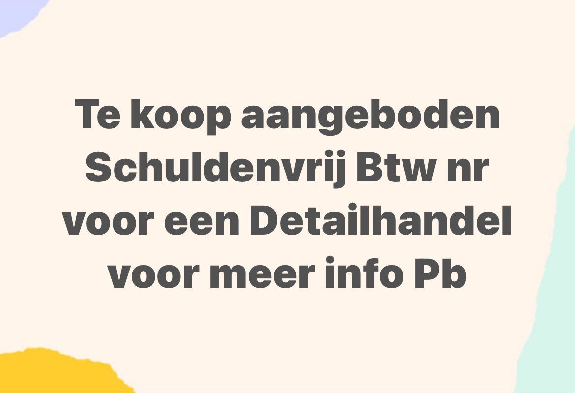 Te koop Btw nr voor Bv