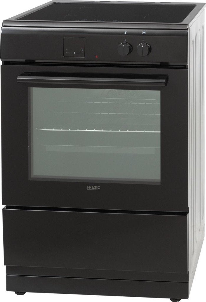 Vitrokeramische Fornuizen 60 cm breed + Hete lucht oven, Ophalen, Minder dan 85 cm, 60 cm of meer, Keramisch