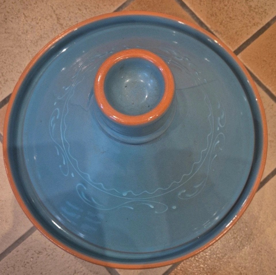 Plat a Tajine Bleu en Ceramique Emaillee 28cm, Envoi