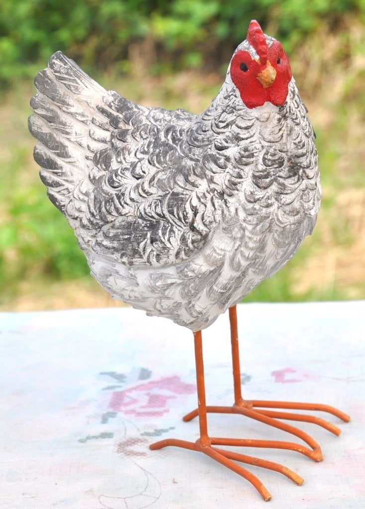 poule decorative en resine pattes métal, Collections, Enlèvement ou Envoi, Utilisé, Animal