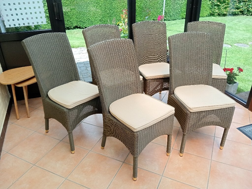 6 chaises salle à manger LOOM, Huis en Inrichting, Stoelen, Ophalen, Gebruikt, Bruin, Osier
