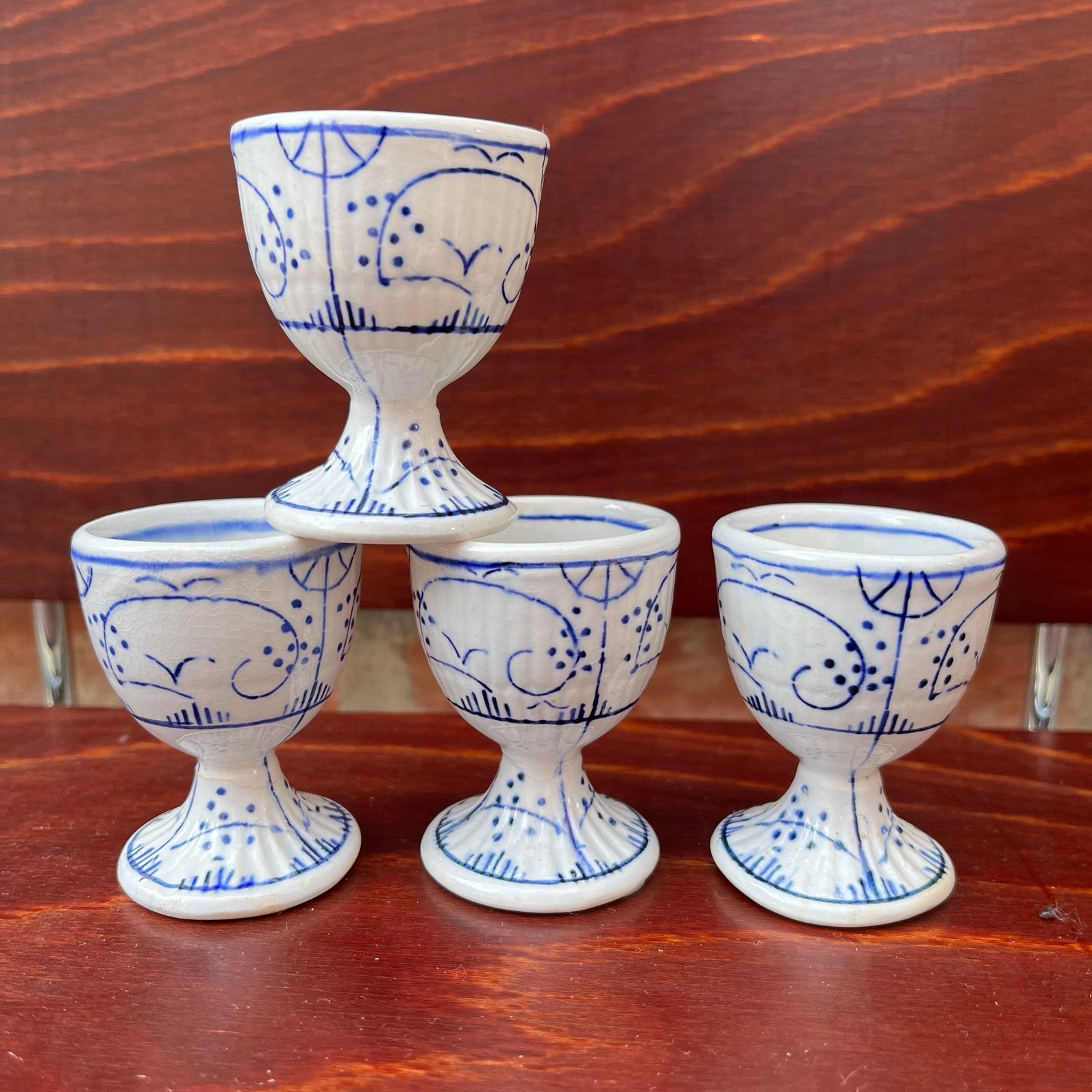 4 coquetiers vintage Boch Copenhague, Enlèvement ou Envoi
