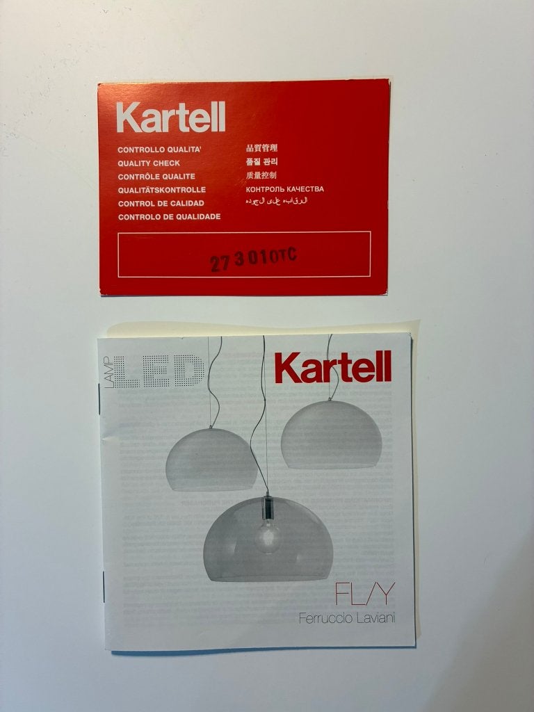 Kartell FL/Y hanglamp metallic copper 52cm doorsnede, Huis en Inrichting, Lampen | Hanglampen, Zo goed als nieuw, Kunststof, Metaal