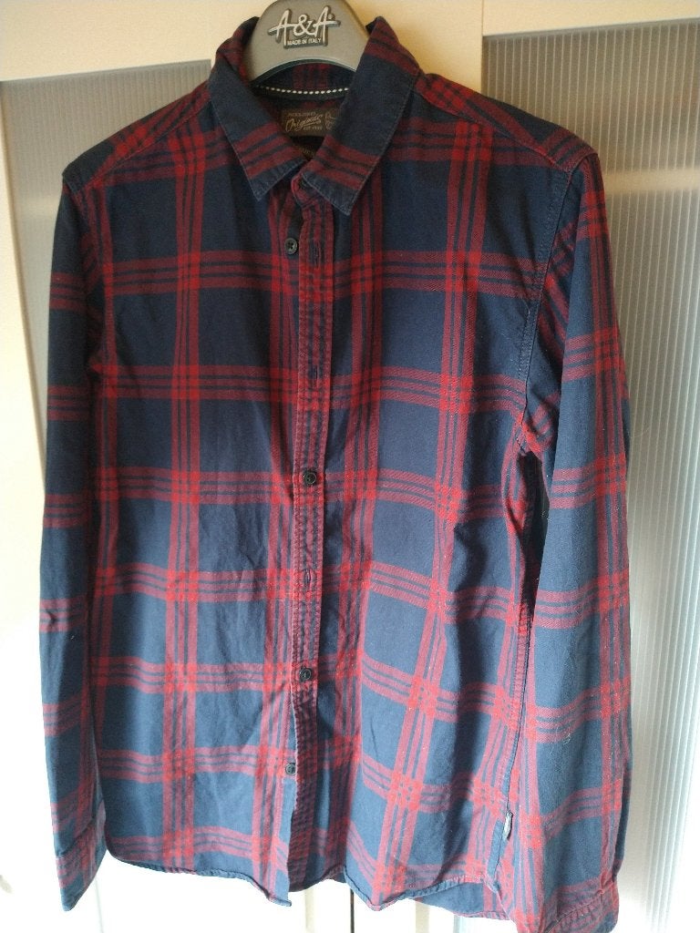Roodblauw geruit hemd Jack & Jones, Ophalen, Zo goed als nieuw, Meerkleurig, Jack&Jones.