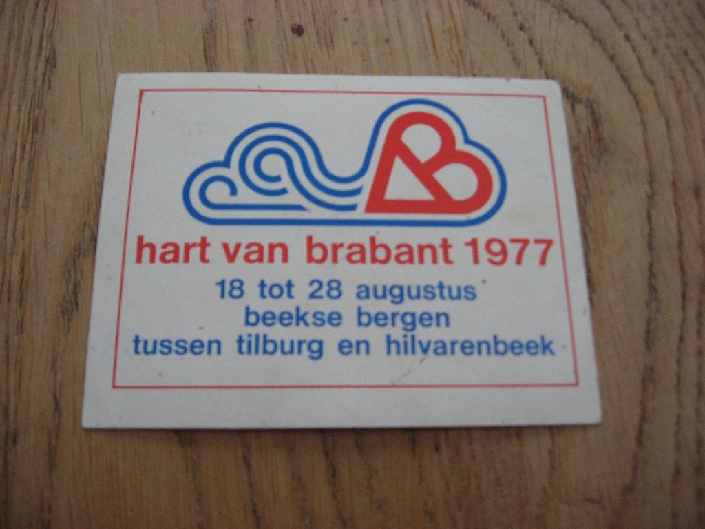 Sticker beekse bergen 1977 hart van brabant 9 x 7 cm, Ophalen of Verzenden, Nieuw, Overige typen