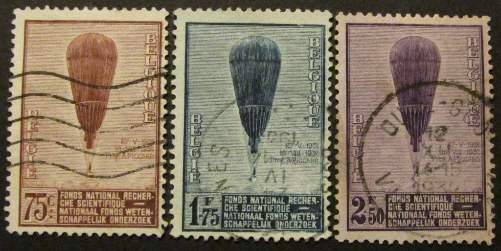 OBC 353 à 355 de 1932 estampillé Albert Ier, Enlèvement ou Envoi, Affranchi, Timbre-poste, Aviation