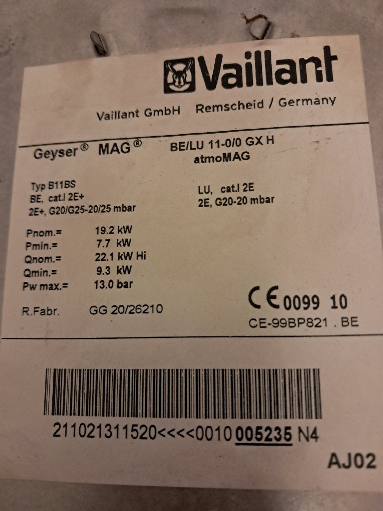 Vaillant, Doe-het-zelf en Bouw, Ophalen, Gebruikt, Aardgas, Boiler