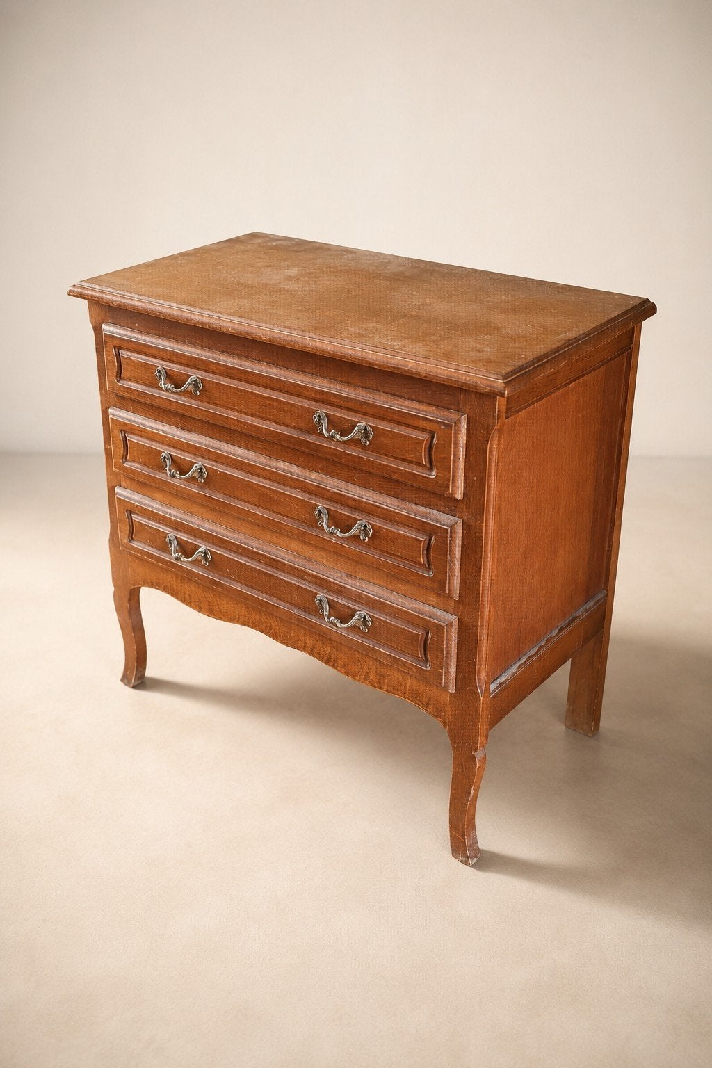 Vintage houten commode/dressoir met 3 laden, Ophalen