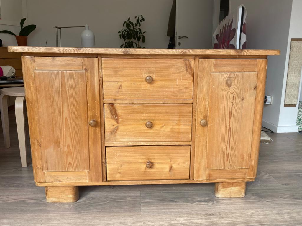 Commode en bois, Ophalen, Gebruikt, 100 tot 150 cm, 3 of 4 laden