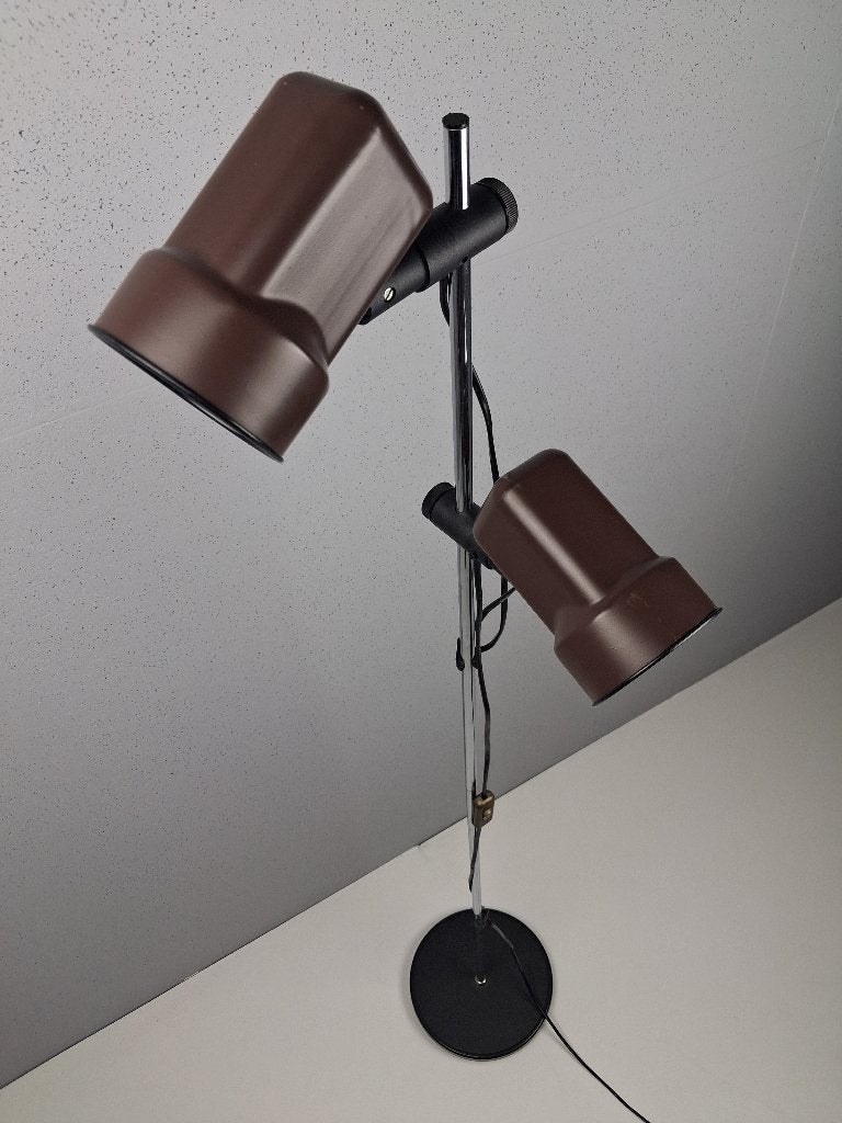 Vintage Vloerlamp met Dubbele Verstelbare Spots, Jaren 80, Ophalen, Gebruikt, 100 tot 150 cm, Vintage
