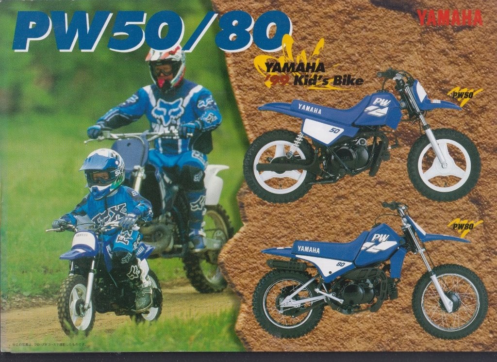 1999 Yamaha PW50 PW80 motocross brochure publicitaire, Verzenden, Gelezen