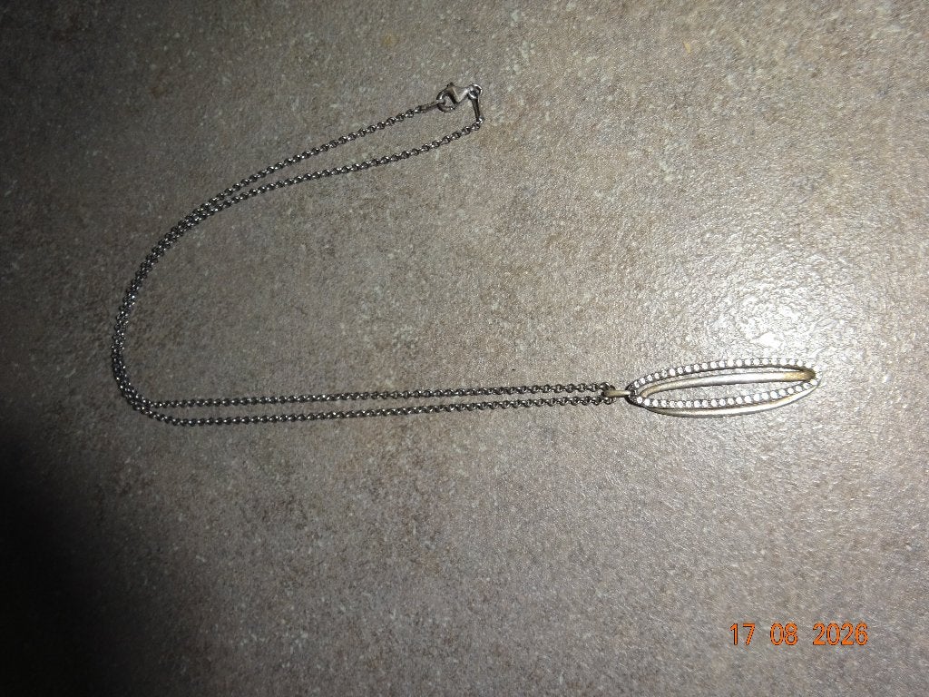 zilveren ketting nr.925 met hanger in steentjes, Bijoux, Sacs & Beauté, Colliers, Neuf, Enlèvement ou Envoi, Avec pendentif, Argent