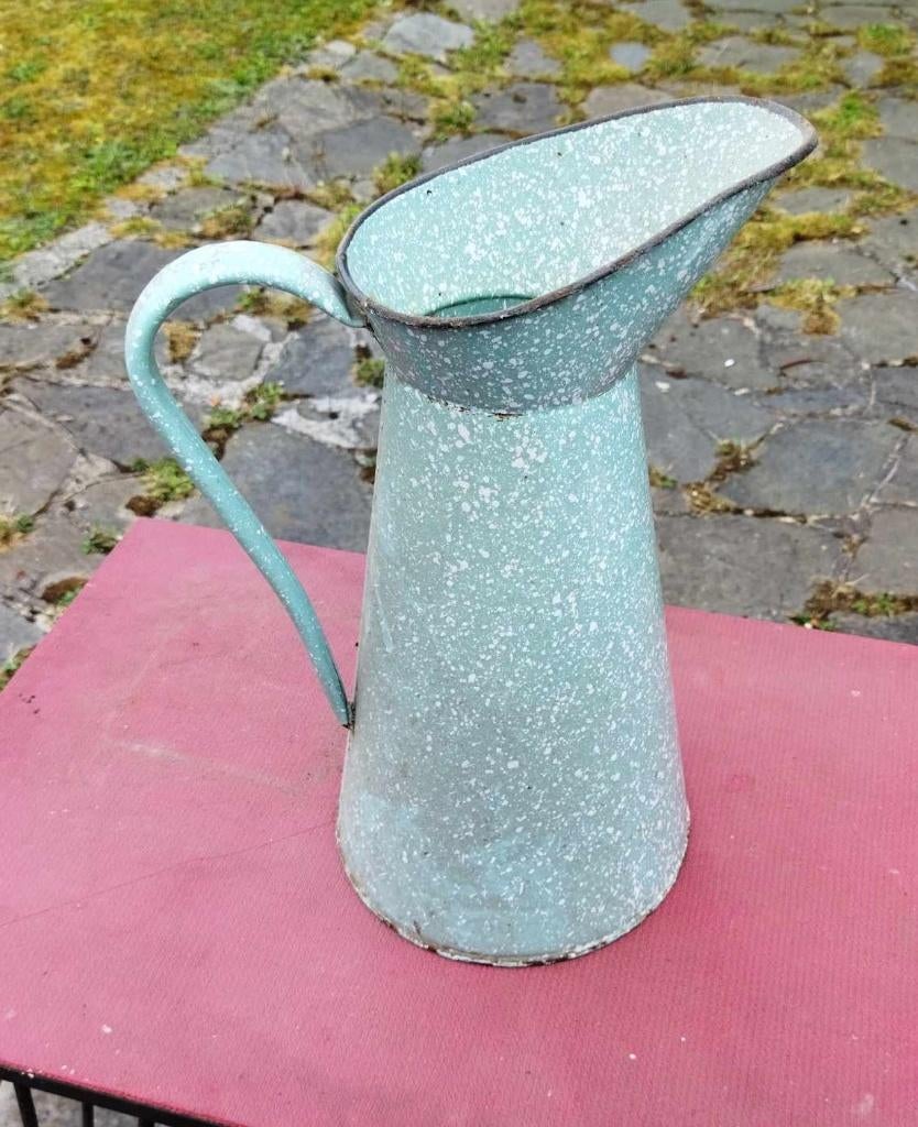 Lot cruche métal, seau galva, plateaux roulants, porte seau, Enlèvement