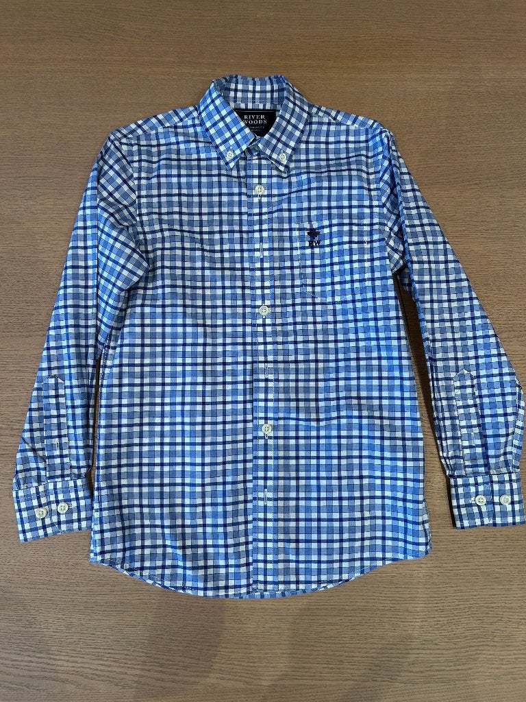 River Woods hemd 128 8 jaar, River Woods, Overhemd of Blouse, Ophalen of Verzenden, Zo goed als nieuw