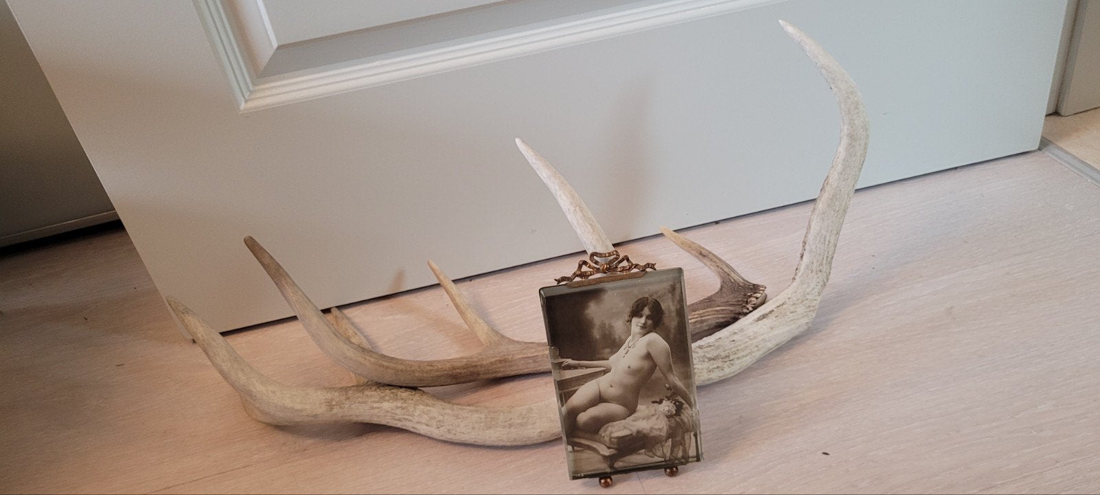 Antiek vlinderkadertje., Antiek en Kunst, Curiosa en Brocante, Ophalen