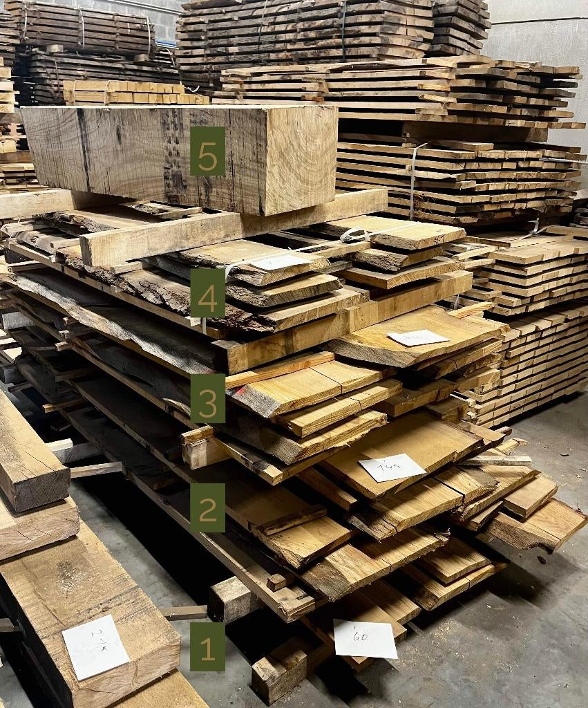 Eiken bolen - verschillende restpakketten aan scherpe prijs, Ophalen, 25 tot 50 mm, Eiken, Nieuw