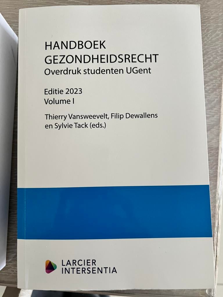 Handboek Gezondheidsrecht overdruk UGent 2023 nieuw, Ophalen of Verzenden, Thierry Vansweevelt; Filip Dewallens