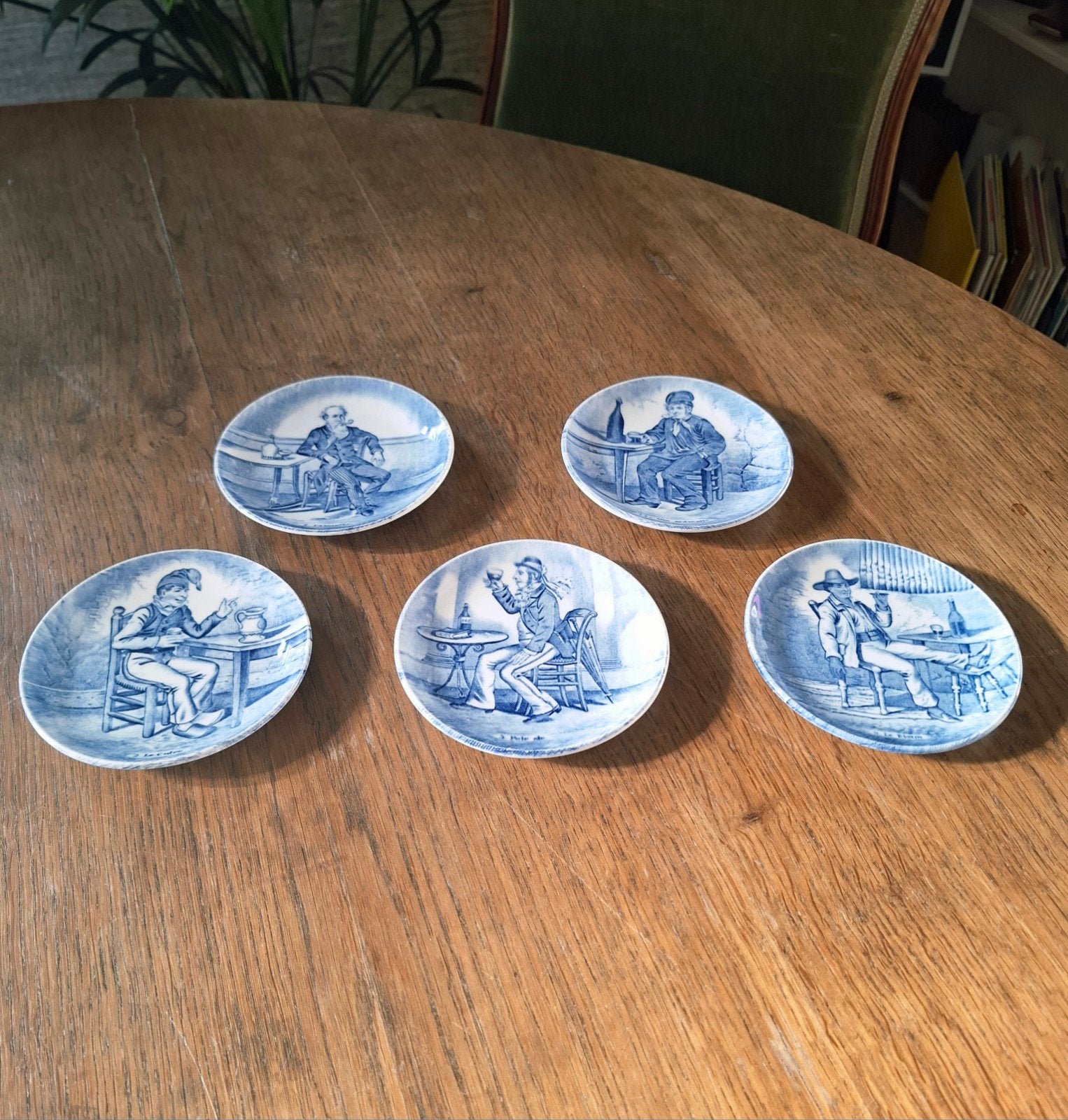 Vintage Boch Delfts blauw bordjes - set van 5, Ophalen of Verzenden