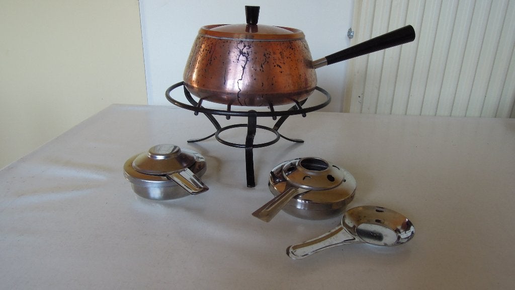 fondueset: pan, borden, NIEUWE & gebruikte vorken, Ophalen, Brander, Fondueset