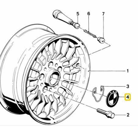 Naafembleem velgen oldtimer BMW 70 mm bollend 36131122132 11, Neuf, -, Origine de la pièce connue, -