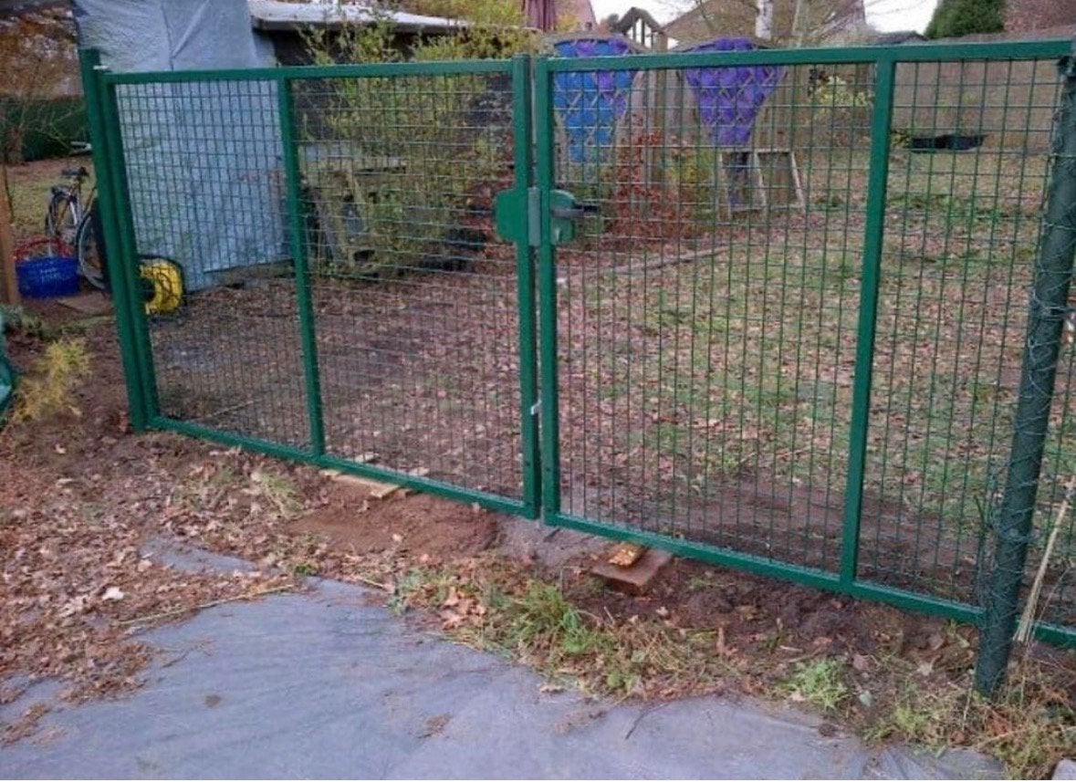 Dubbele tuinpoorten nieuw, Tuin en Terras, Tuinhekken en Hekwerk, Met poort, Nieuw, Ophalen of Verzenden, Tuinhek