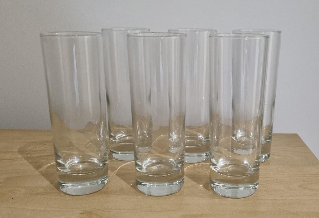 6 rechte longdrink glazen, Neuf, Uni, Verre ou Verres, Enlèvement ou Envoi