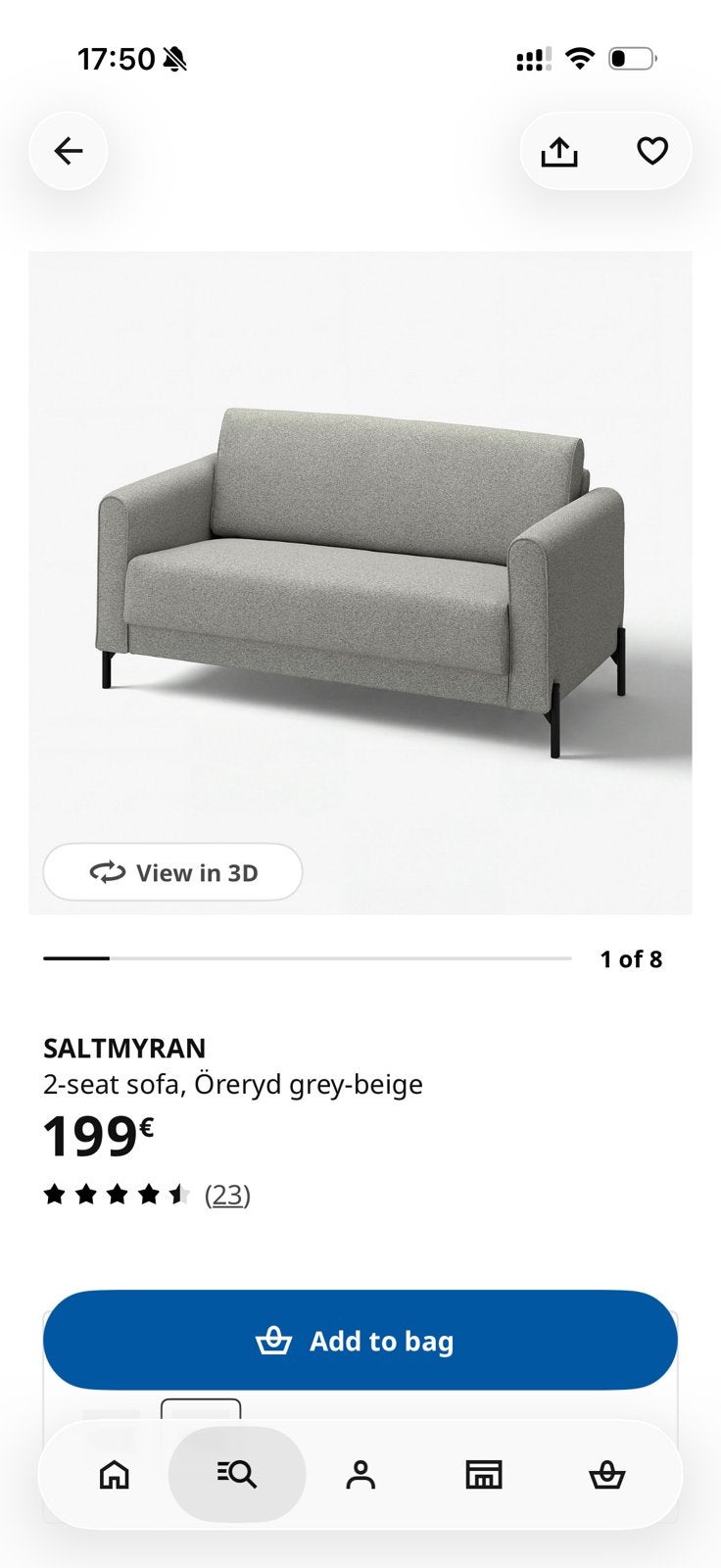 Ikea Saltmyran Sofa Sofa - om weg te geven - gratis, Ophalen, Zo goed als nieuw